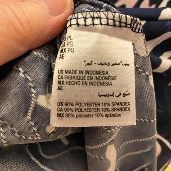 JM Collection Animal Print Blouse - Pink and Navy Blue Size PL - Picture 5 of 5